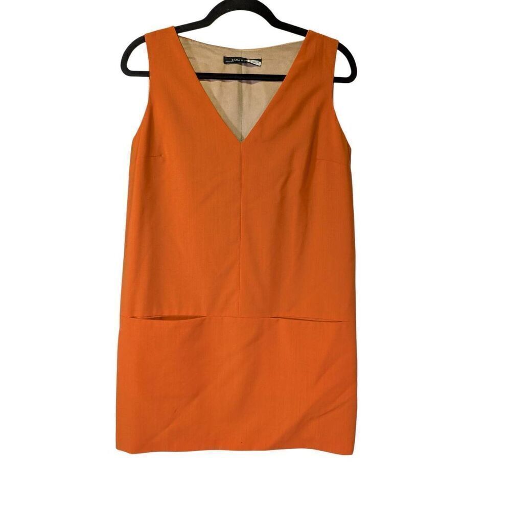 Zara Orange Sleeveless Mini Dress Women's Medium